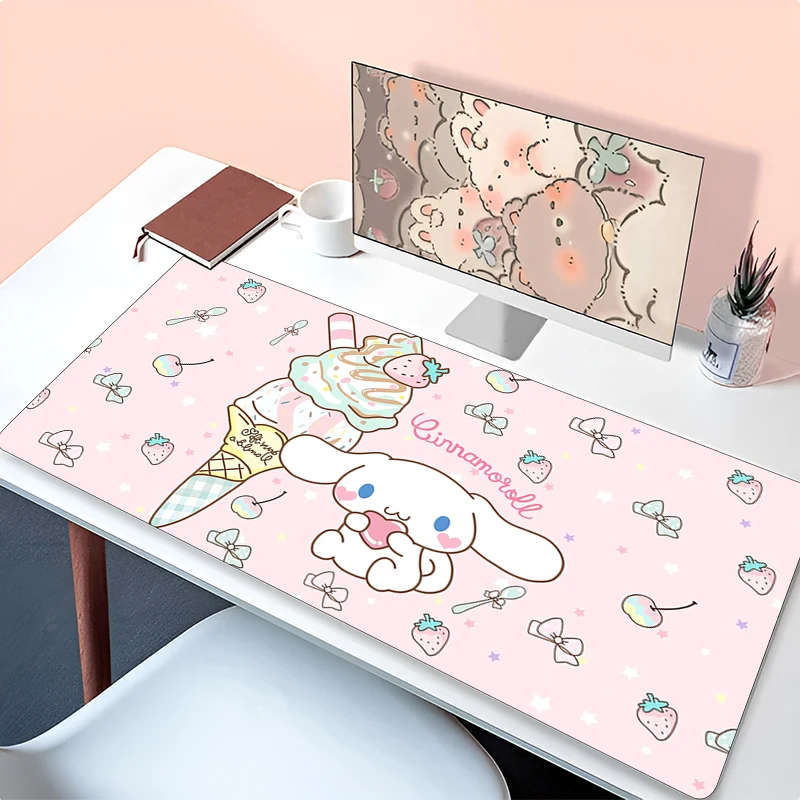 Sanrio Cinnamoroll Kawaii Mouse Pad Laptop Anime Gamer Cabinet Keyboard Rug Cute Cartoon Desk Mat PC Gaming Mousepad XXL Carpet