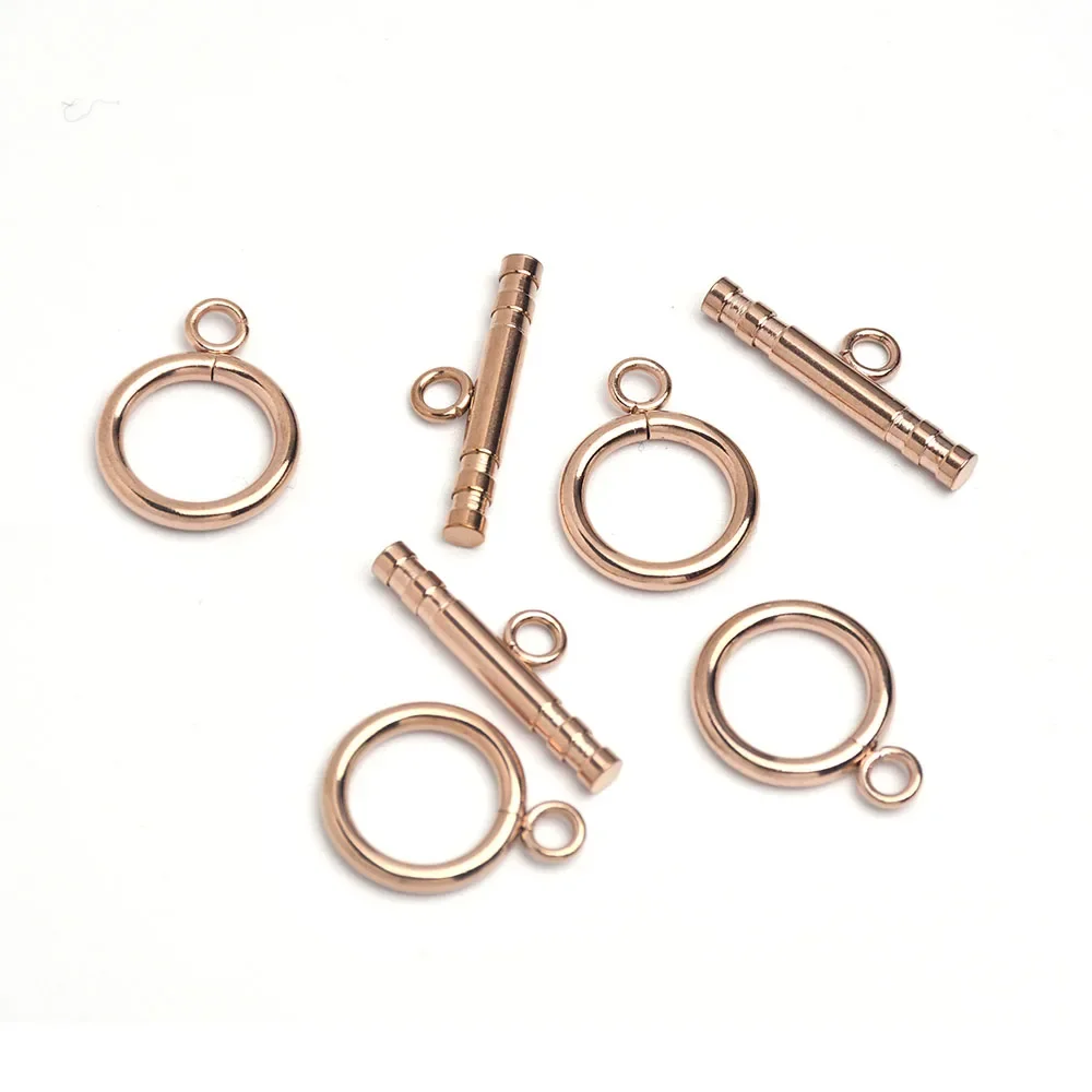 6Sets Gold Stainless Steel Fastener Bracelet OT Toggle Clasp Buckle Connector For Jewelry Making Diy Accessories