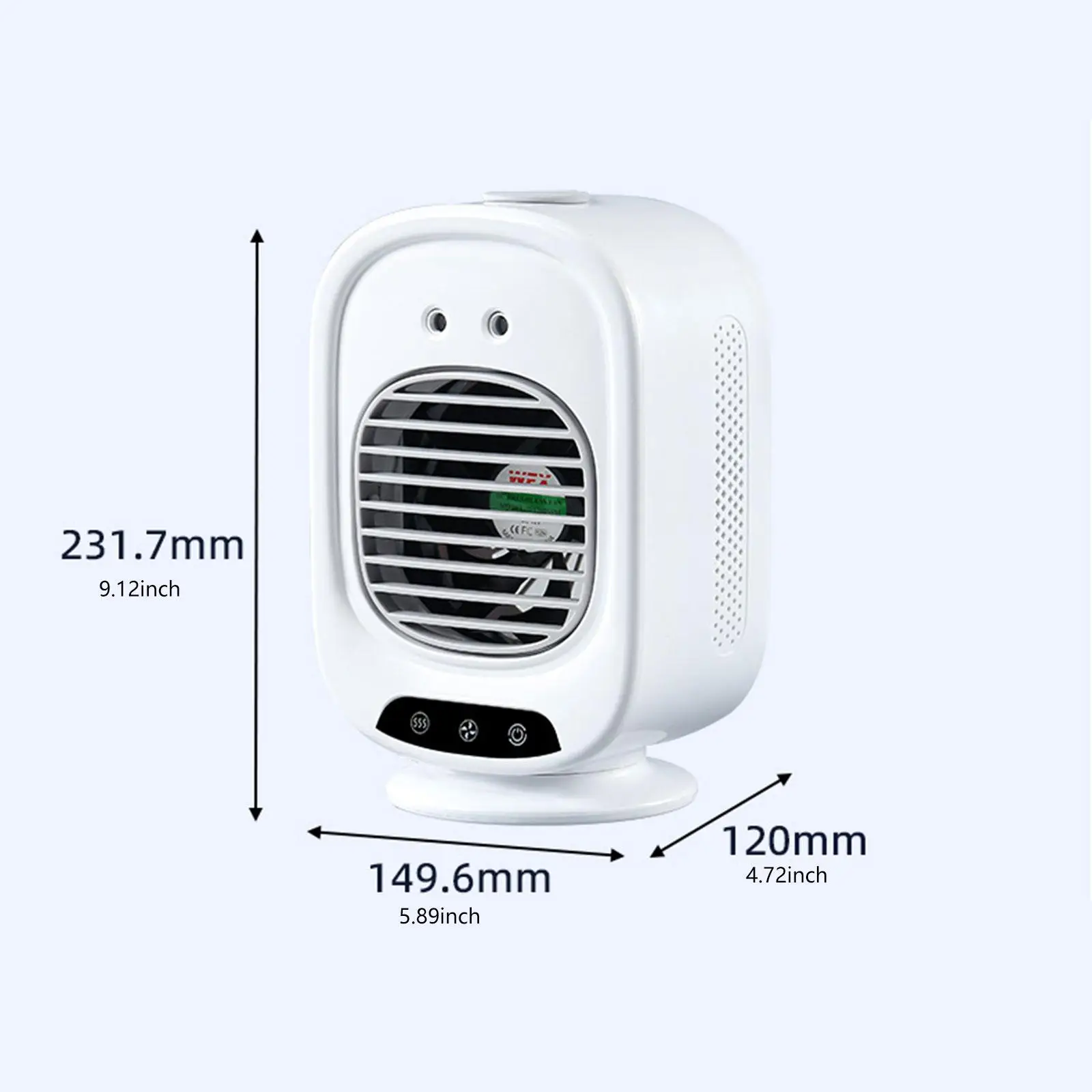 Condizionatore d'aria portatile Spray a 2 velocità 2 porte di spruzzo Umidificatore ricaricabile Ventilatore spray d'aria per camera da letto Scrivania Escursionismo Dormitorio Viaggi