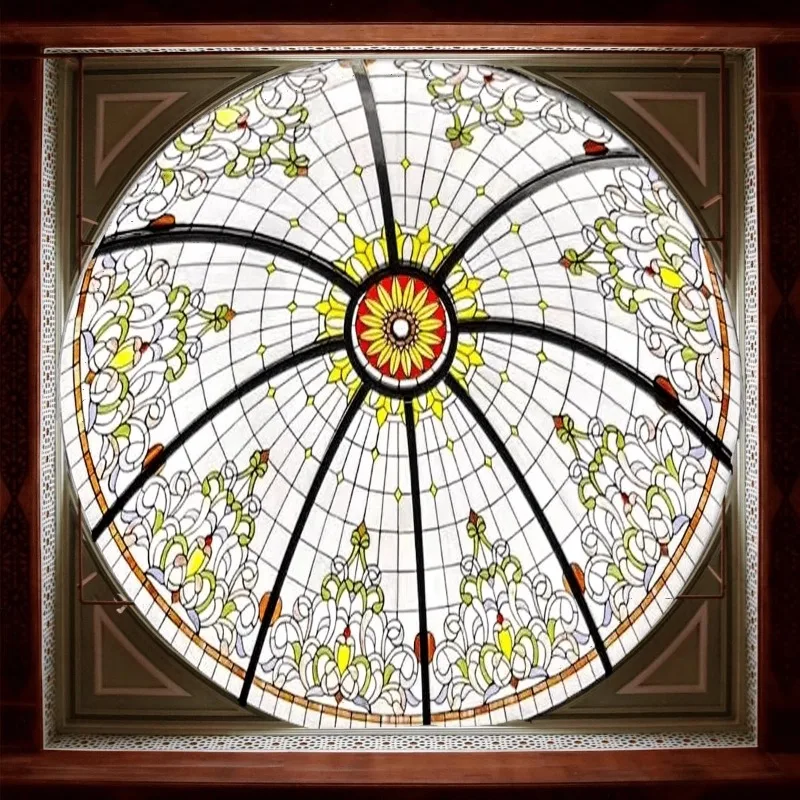 Glass ceiling lampshade hotel lobby villa living room dining room ceiling decoration ceiling lamp