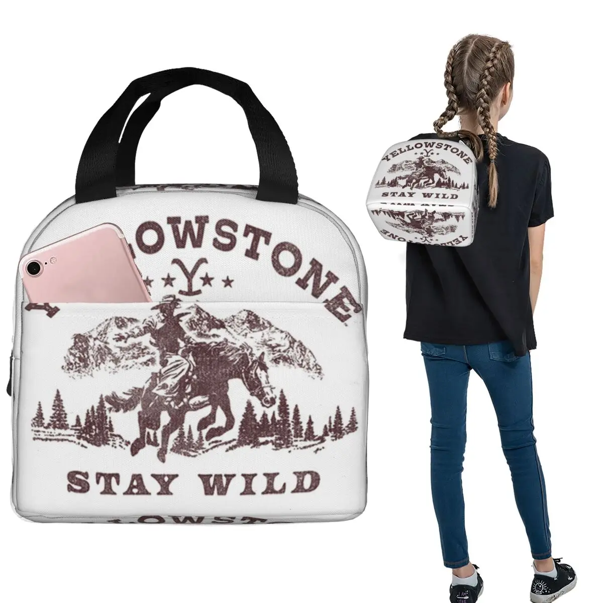 حقيبة غداء معزولة من Dutton Ranch Yellowstone للنساء والأطفال، صناديق طعام مقاومة للتسرب، حقيبة غداء حرارية #1