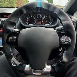 No-slip Soft Microfiber Leather Hand-stitched Car Steering Wheel Cover Braid For Opel Corsa OPC VXR Vauxhall Corsa VXR 2006-2015
