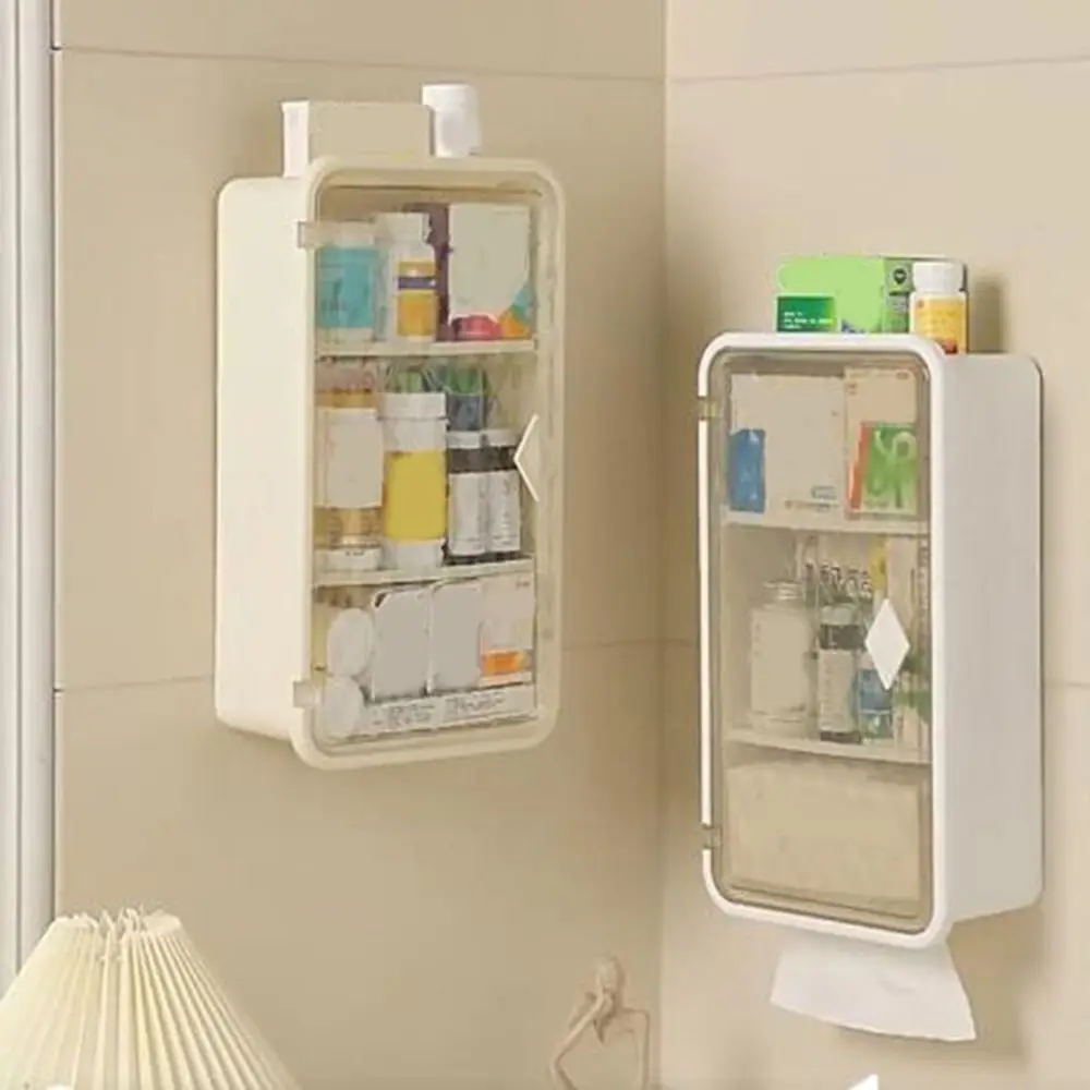 

Пластиковый ящик для хранения косметики, большая вместимость, водонепроницаемый ящик для хранения лекарств, настенный компактный держатель для хранения косметики