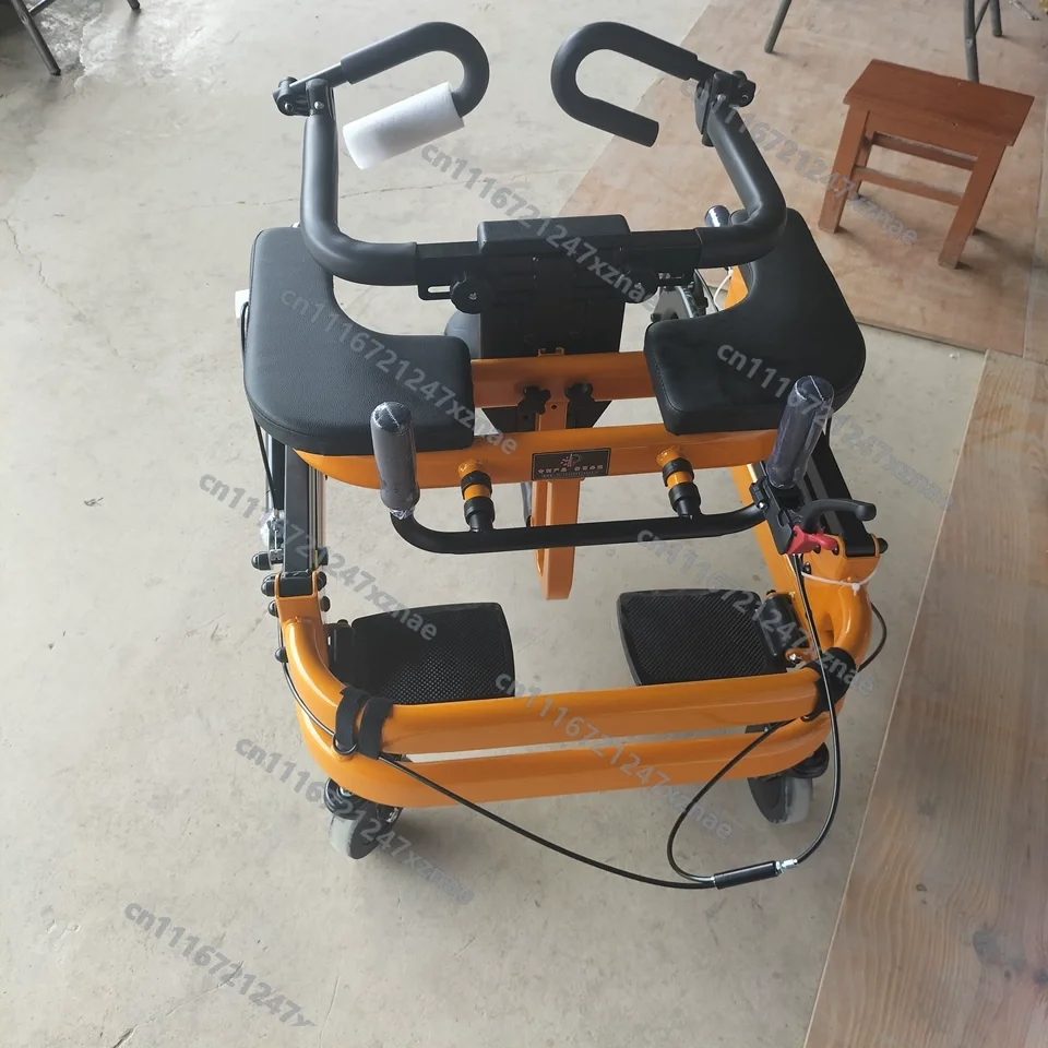For Seniors 8 Wheel Anti Rollover Lower Limb Training Walking Aid Adjustable Height 220lbs Rehab，Hemiplegia Standing Walker