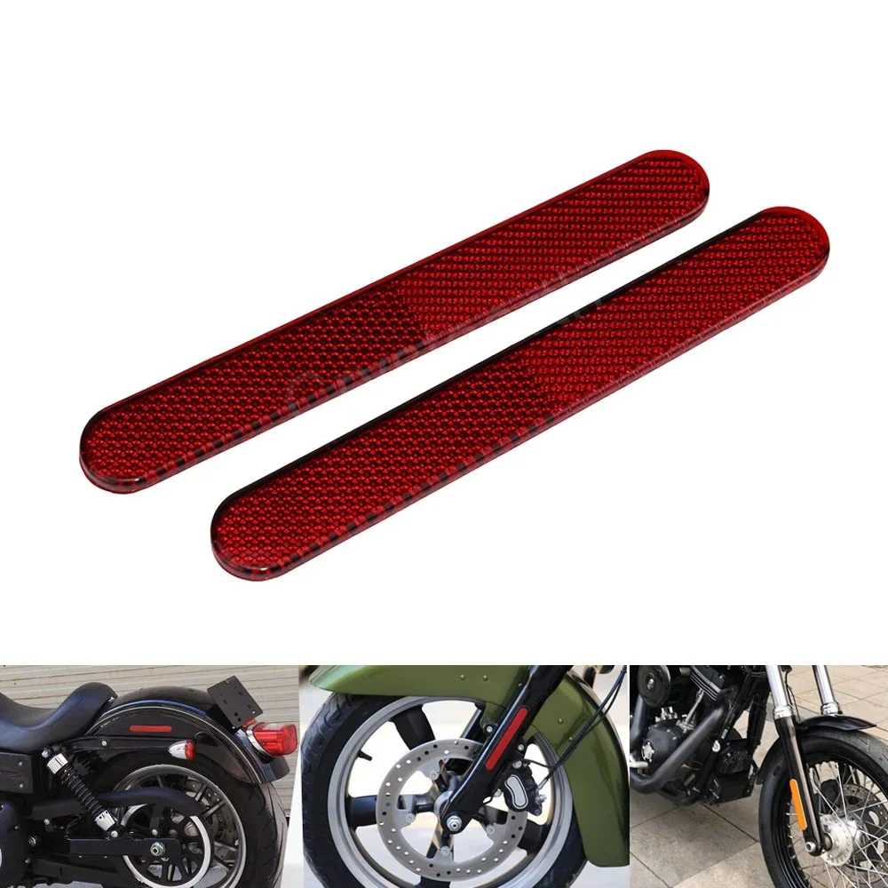 Motorcycle Reflector Sticker Saddlebag Latch Cover Safety Warning Decal For Harley Dyna Softail Sportster XL Fatboy Touring