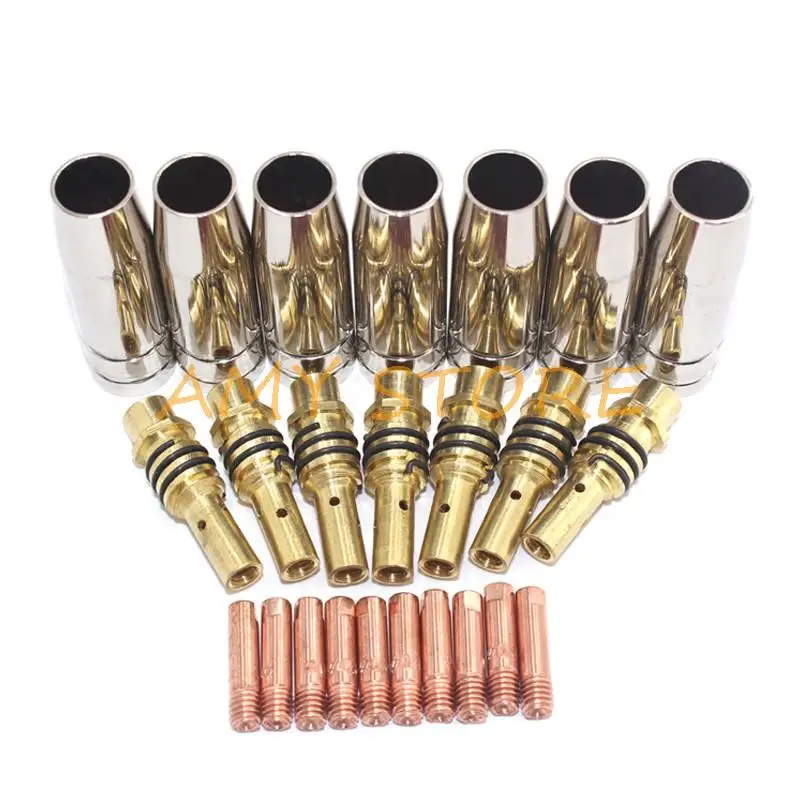 30pcs 0.6/0.8/0.9/1.0/1.2mm MB-15AK TorchGun MIG Torch GasNozzle Contact Protective CoverTips Holder for MIG MAG Welding Machine