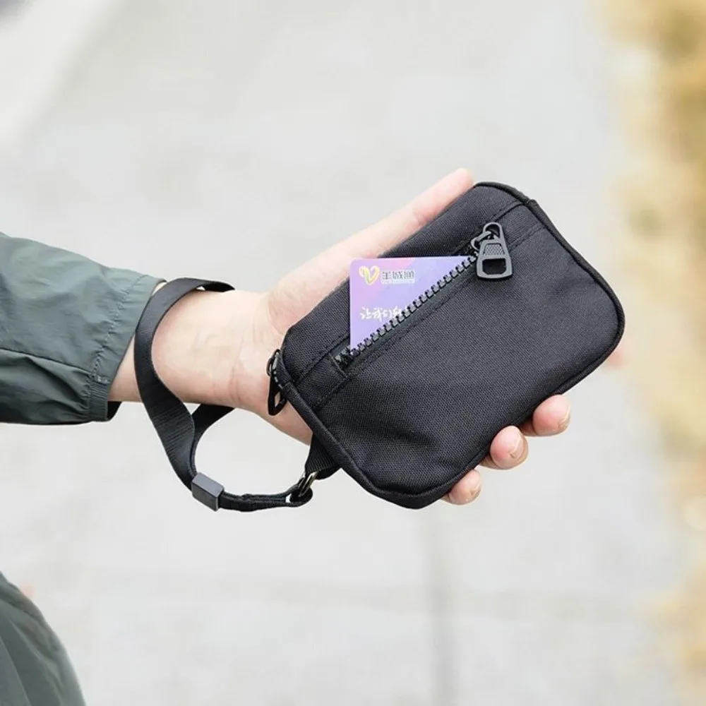 Nouvelle pochette noire pour poignet, porte-monnaie étanche multifonctionnel, porte-cartes léger avec fermeture éclair, sac à clés pour extérieur