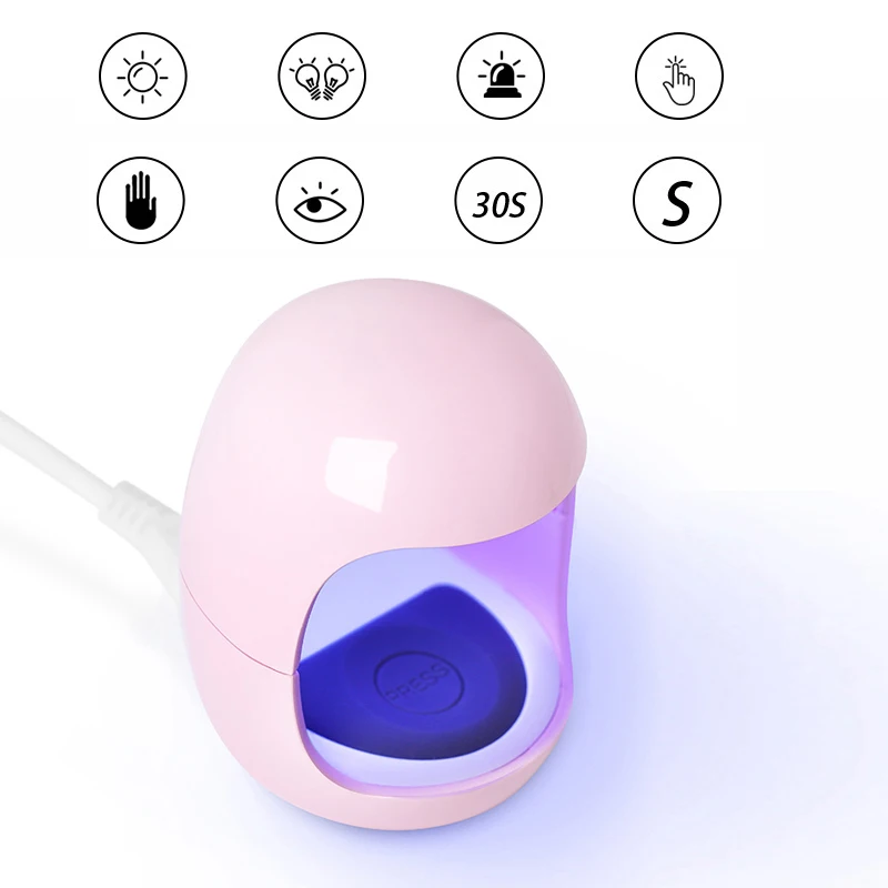 Mini Eggshell 3W Nail Lamp LED UV Light Portable Pocket Nail Dryer Nail Extension Gel Polish Baking Lamp Manicure Nail Art Tool