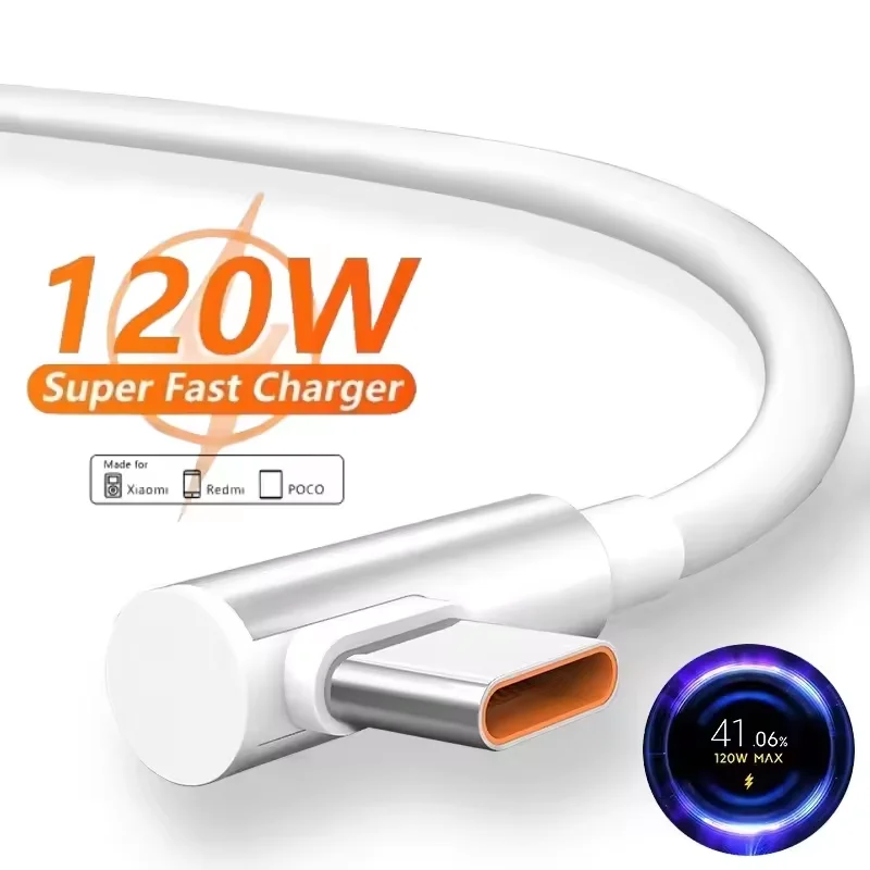 Carregador Rápido de 120W para Xiaomi 14 13 12 11 Pro Ultra Lite, Cabo USB A para Tipo C para Carregamento Rápido de Celular, Acessórios para Redmi Note 12
