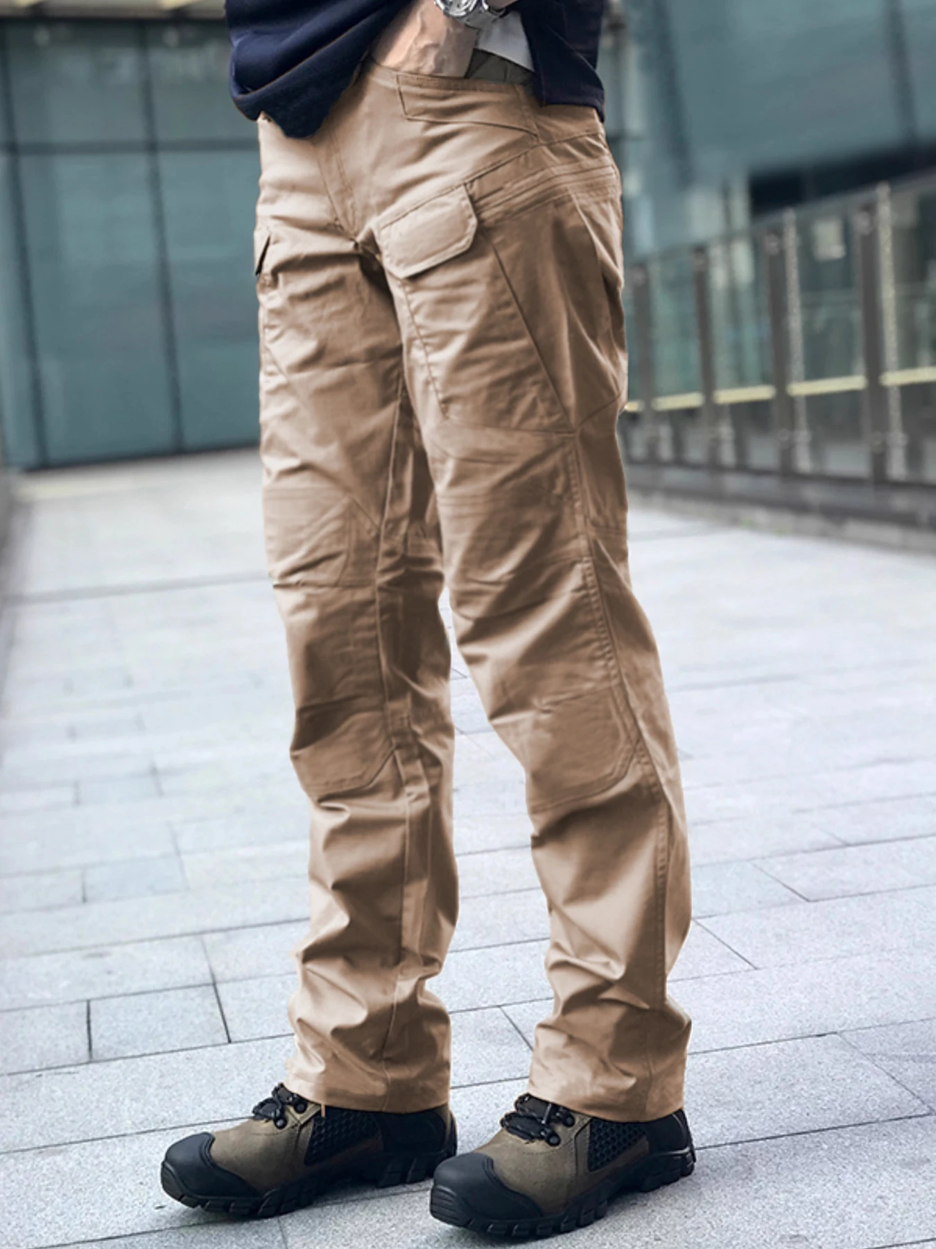 سراويل تكتيكية متعددة الوظائف للاستخدام الخارجي للرجال، سراويل رياضية متعددة الجيوب للمشي لمسافات طويلة في الهواء الطلق، مقاومة للماء، مقاومة للاهتراء