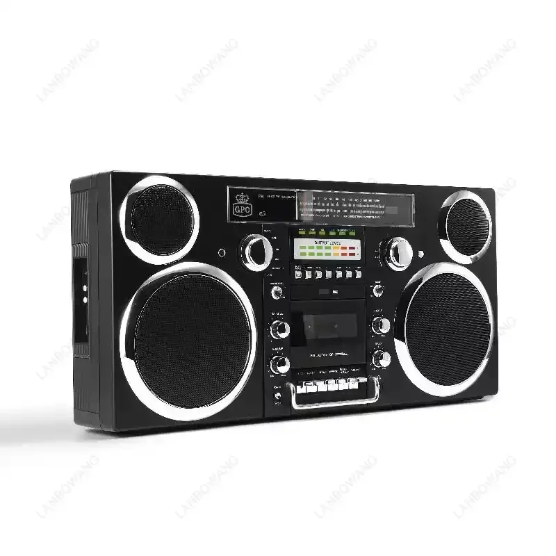 Vintage FM Radio, Wireless Bluetooth Audio Player, Tape Recorder & CD Player Multifunctional Retro Sound System
