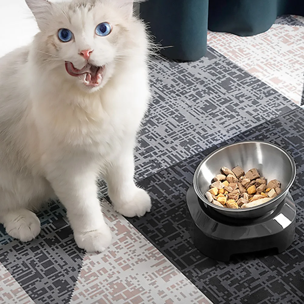 

Stainless Steel Cat Bowl Pet Food Storage Cute Water Practical Feeding Kitten Bowls Supply