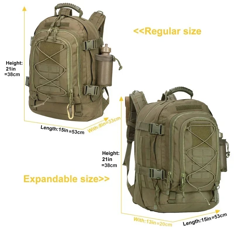 60L Men Tactical Backpack Molle Hiking Climbing Bag Outdoor Waterproof Sports Travel Bags Camping Hunting Rucksack