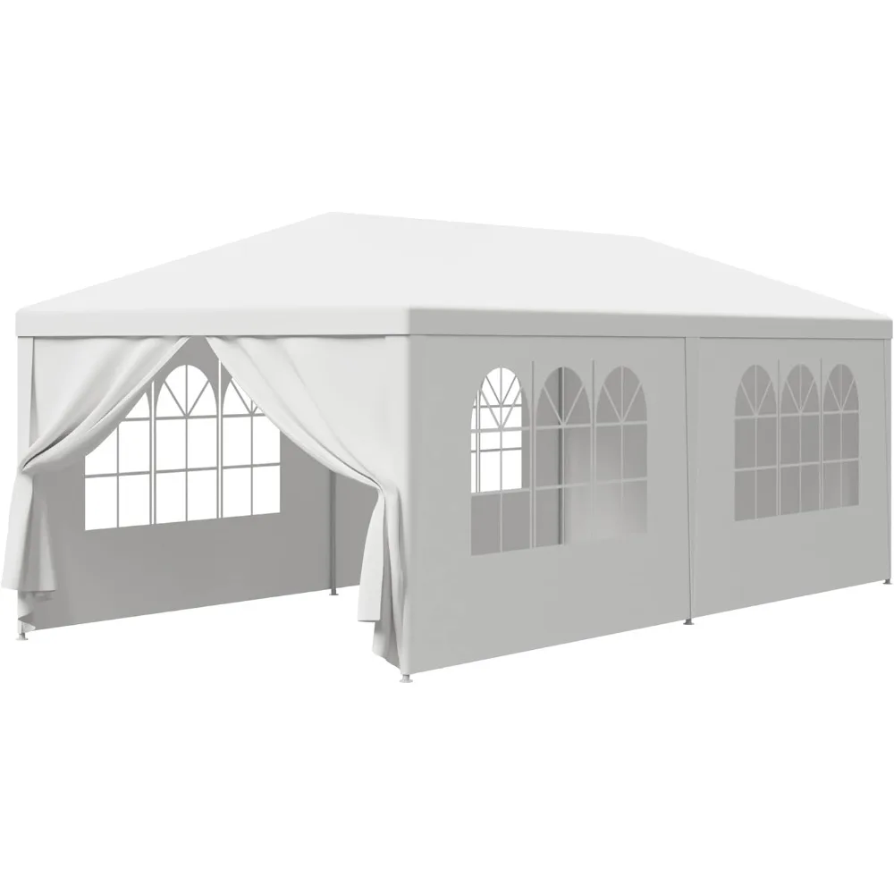 

Outdoor White Waterproof Gazebo Canopy Tent with Removable Sidewalls Windows Heavy Duty Tent