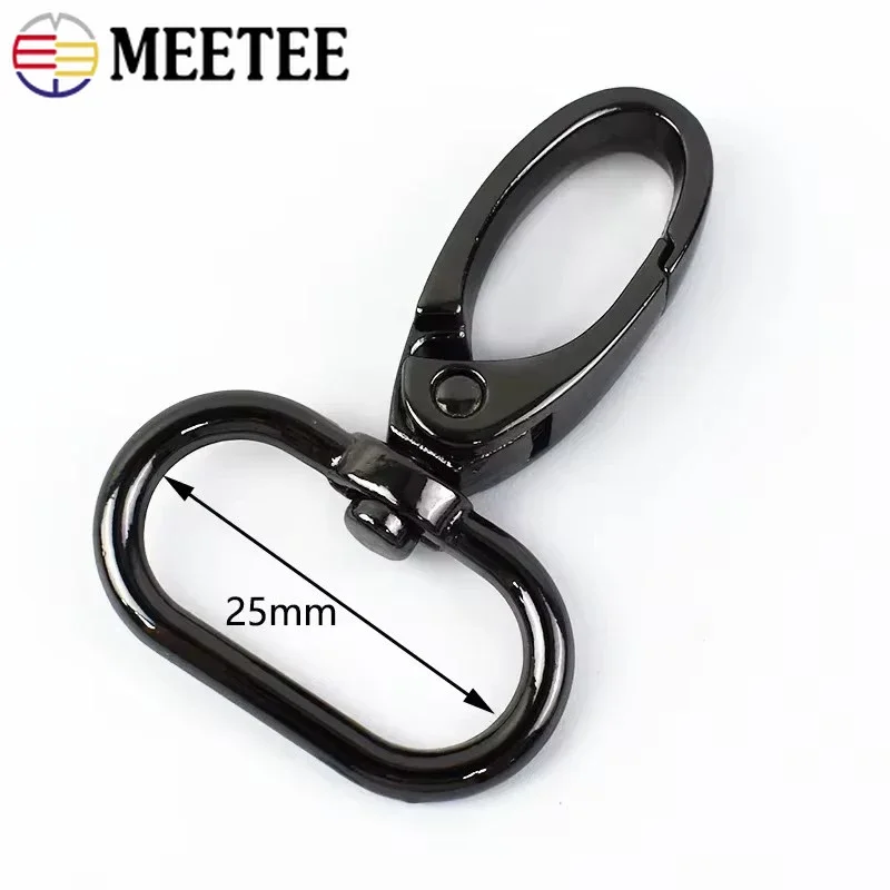 10-50Pcs 25mm Meetee Metal Carabiner Buckle for Straps Swivel Lobster Clasp Keychain Snap Hook Handbag Clothes Clip Accessories