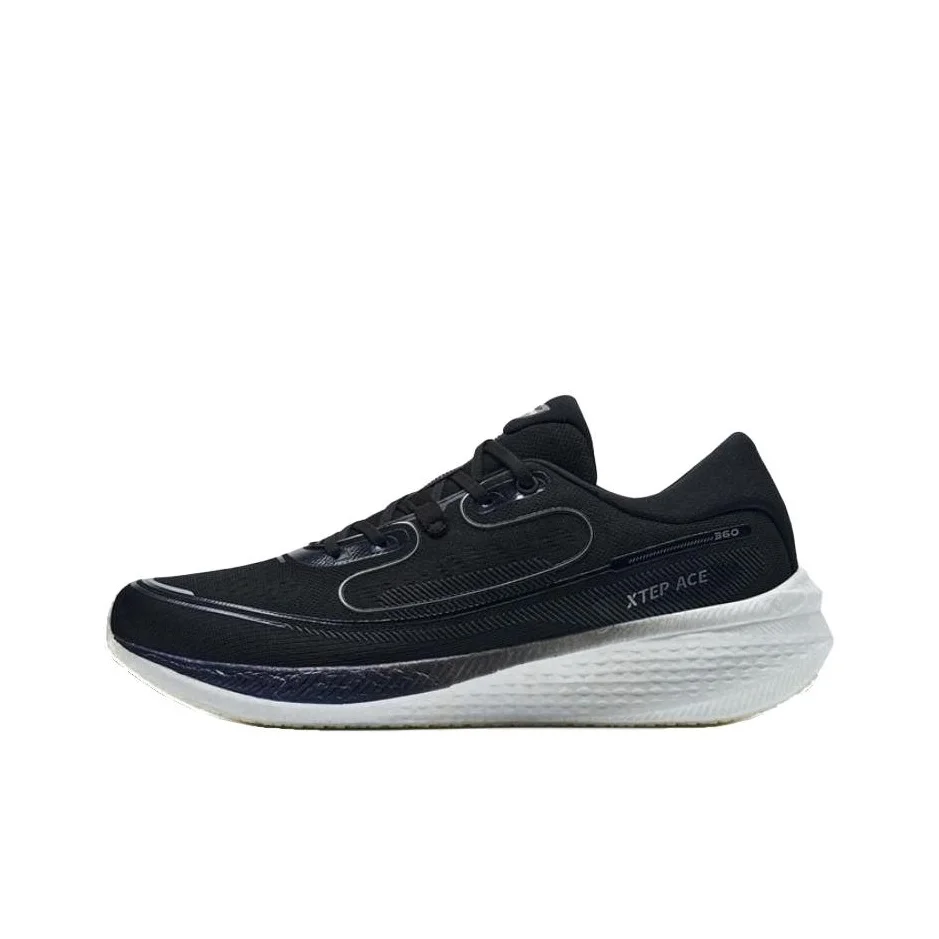 XTEP Race 360 1.0 Fabric Cushioning Slip Resistant Low top Running Shoes Men's Black 978419110116