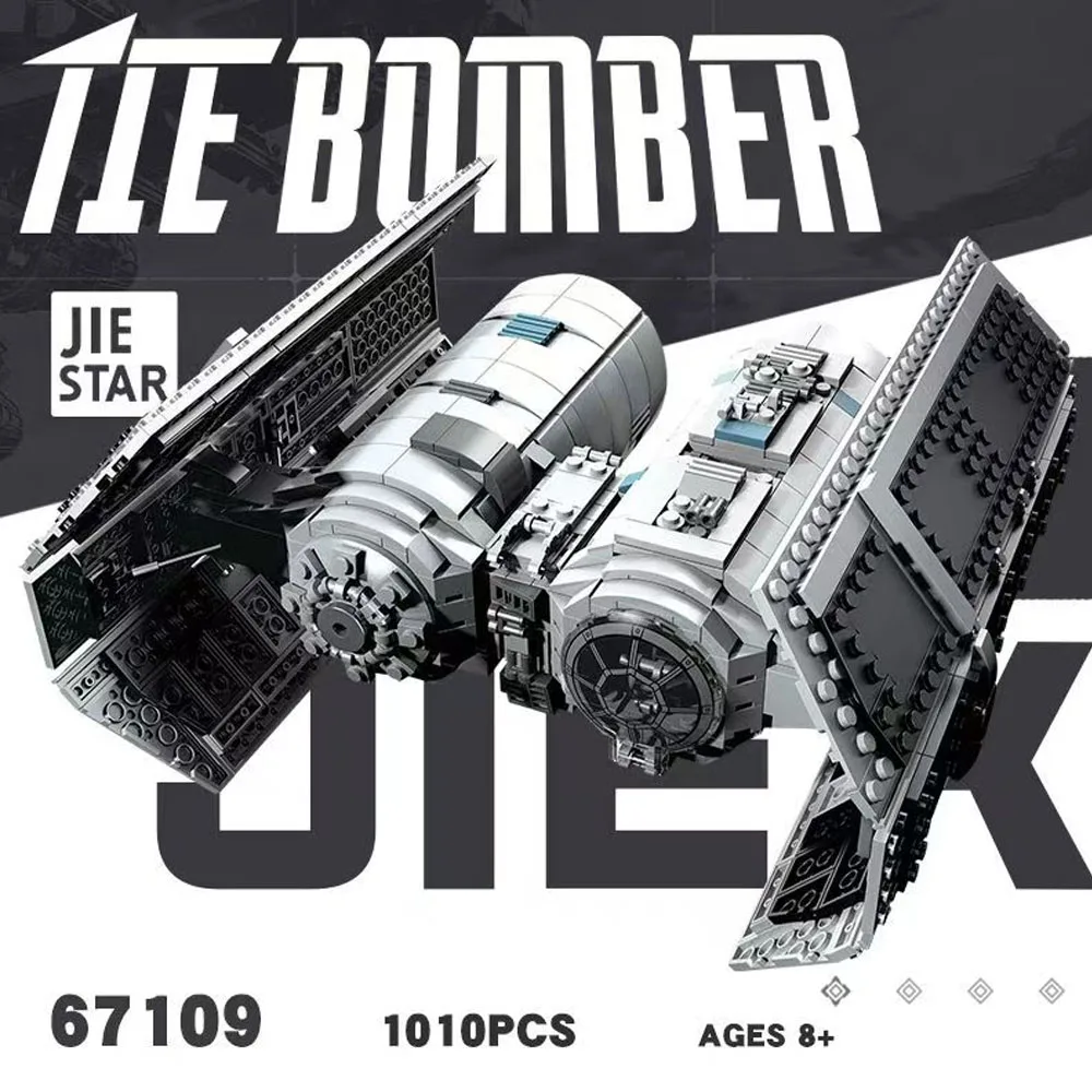 In stock Technical space anime games moc Building Block Tie Bomber model toy Star gifts Christmas kids DIY 1010pcs 75347