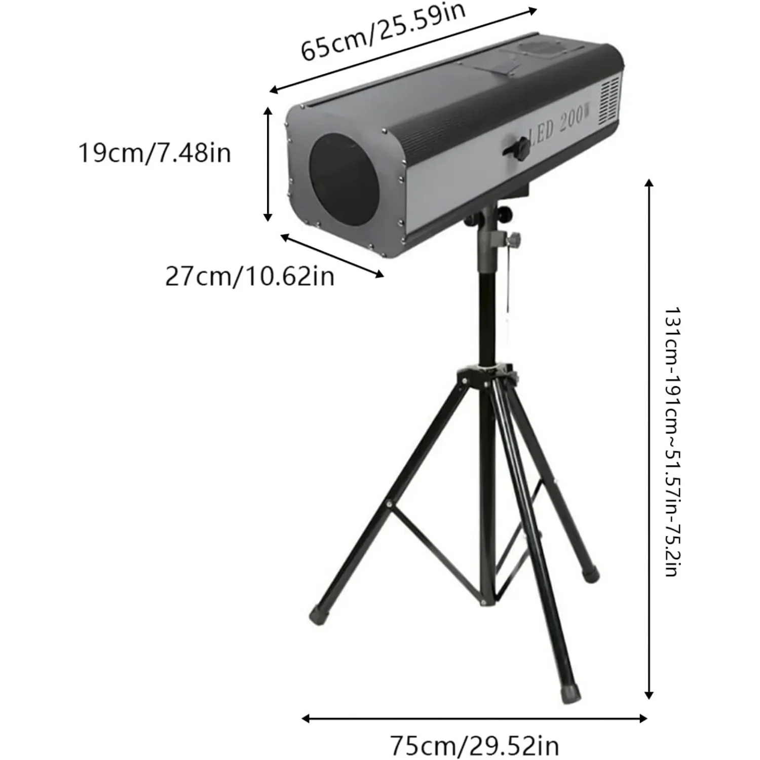 Holofote led focado para palco com suporte, abertura ajustável de controle manual, 5 + cores divididas brancas para festa de dj