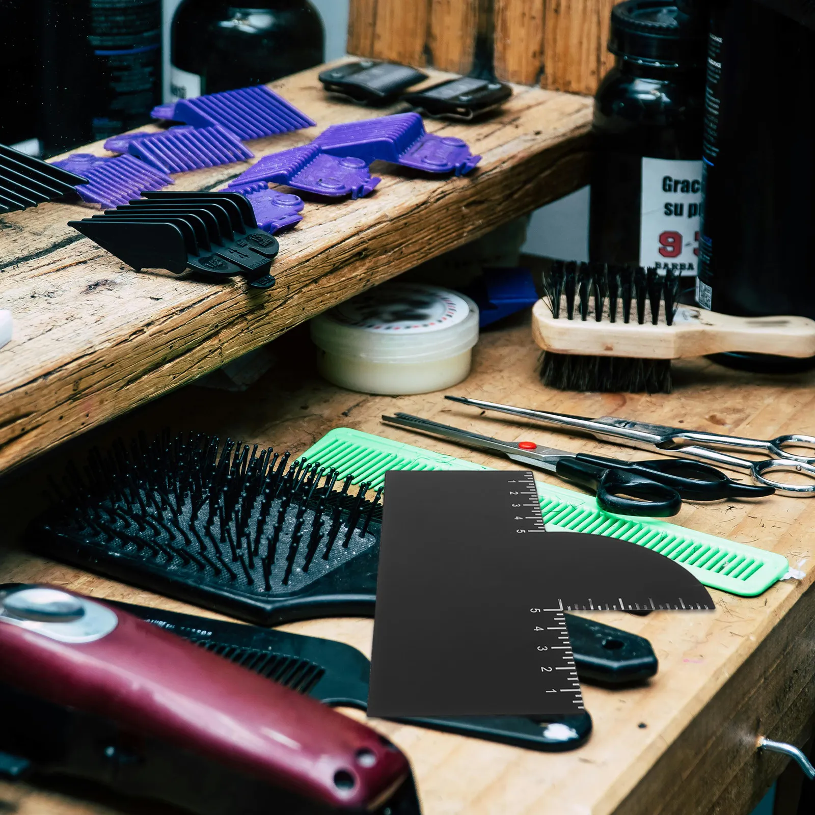 

Набор из 2 шт. многоразовых шаблонов для укладки бороды и волос с индикаторами для измерения, для салонов и домашнего использования