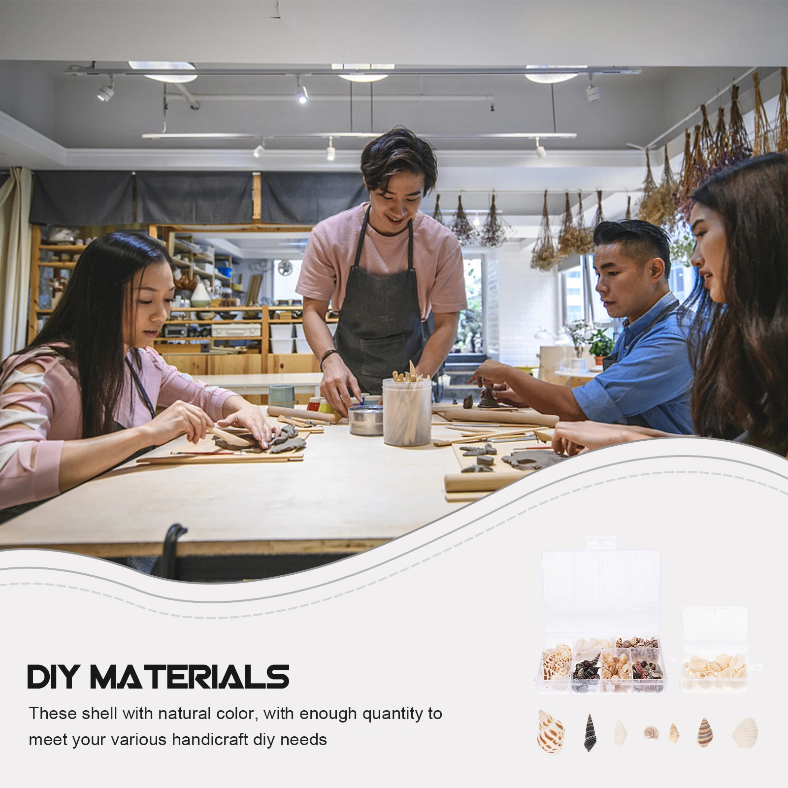 

Natural Decorative Shells 3 Boxes Craft naments Smooth Surface Large Quantity DIY Accessories Dining Table Seashells
