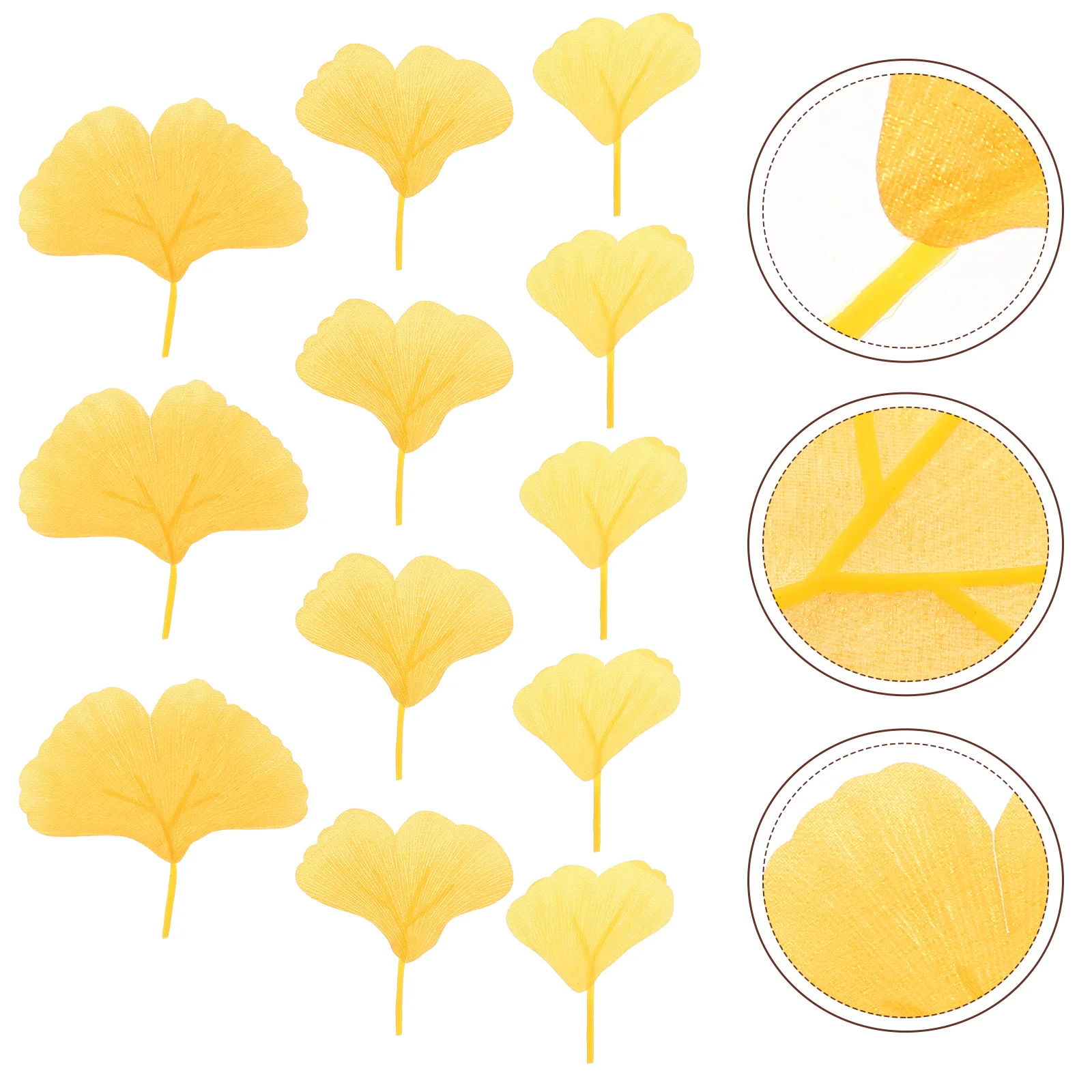 100 Pcs Cake Yellow Artificial Vine Morning Glory Baby Orange Fairy Lights Leaves Silk Flower Ginkgo Leaf Decor