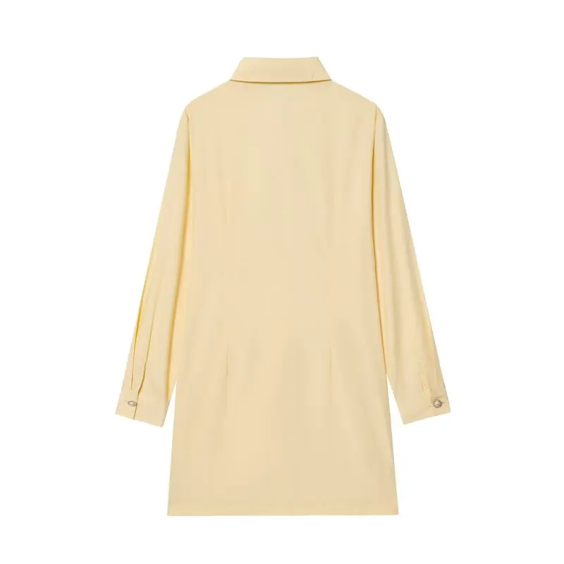 Retro losse casual lange Sve Dr dames Faion herfst nieuwe Sle zijde antung irt Dr enkele knoopsluiting