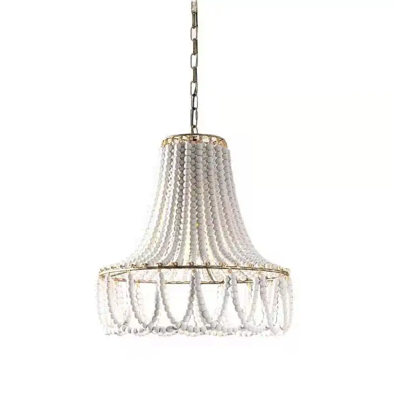 

American country bohemian wood bead chandelier living room dining room bedroom cloakroom chandelier