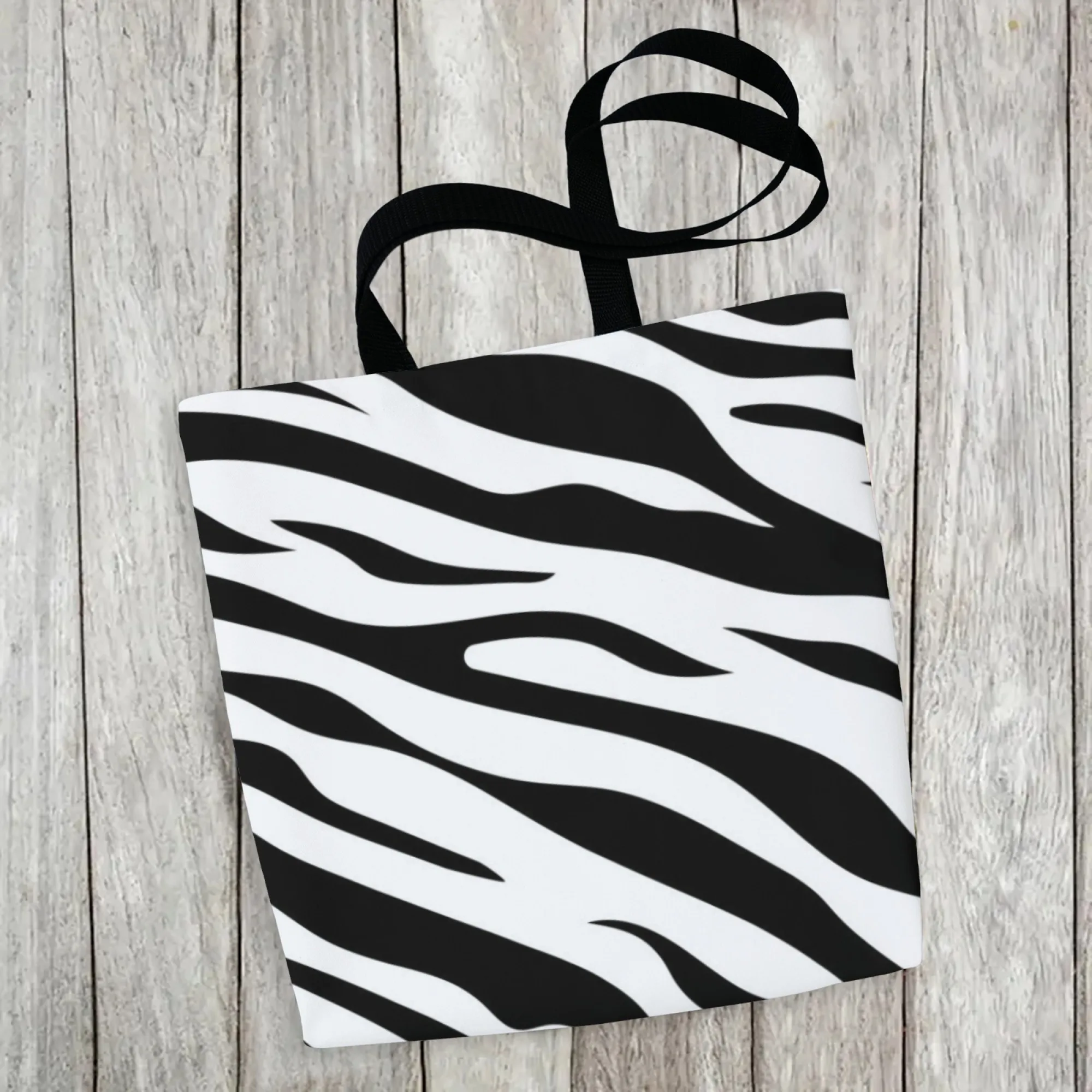 حقيبة يد قماشية مطبوعة من Travel & Edgy Zebra ذات سعة كبيرة حقيبة يد كاجوال للنساء قابلة لإعادة الاستخدام صديقة للبيئة للتسوق اليومي والتنقل #5