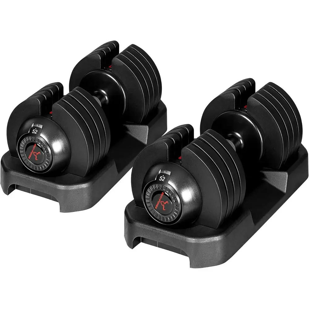 

Adjustable Dumbbells Set, 2 Piece, 52 lbs Pair, Unisex Gym and Home Strength Training Equipment