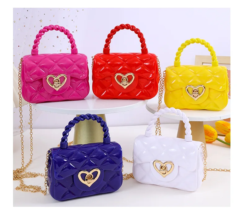 Fashion Kids PU Lederen Crossbody Tassen Meisjes Hart Schoudertassen Kinderen Mini Portemonnees Jelly Bag Kids Handtas Geschenken