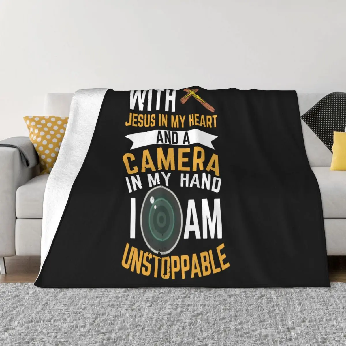 Camera Photographer Jesus Take Photo Gift Black U Unisex Adult Classic Funny Summer Throw Blanket