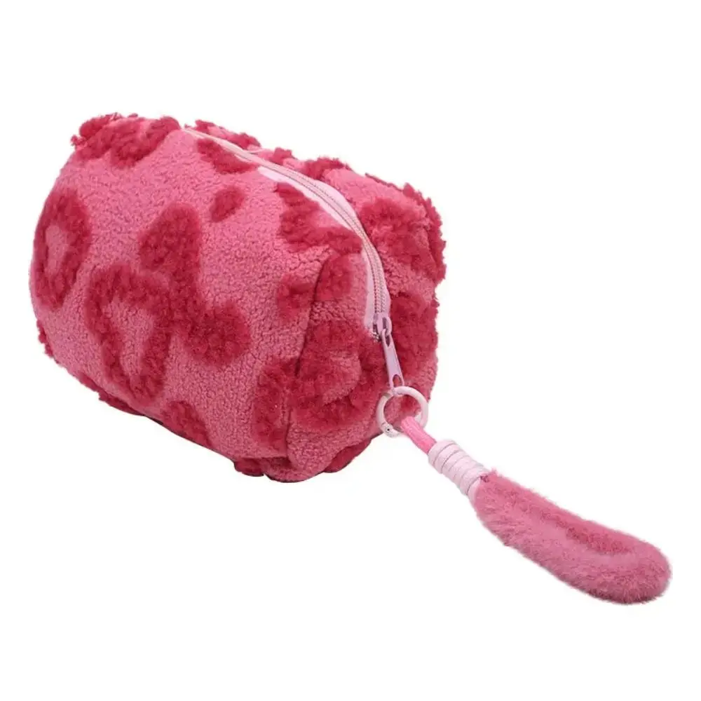 مادة لينة حقيبة ماكياج أفخم مقبض تصميم وظيفة التخزين السفر حقيبة مستحضرات التجميل مخلب نمط الحب طباعة مقلمة