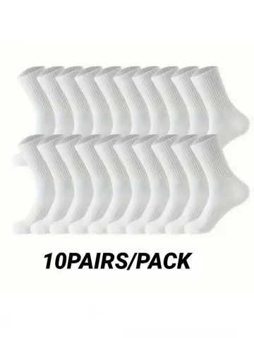 5/10Pairs Neutral Round Neck Socks Spring Summer Sweat Absorbing Breathable Comfortable All-Season Sports Men's High Classic