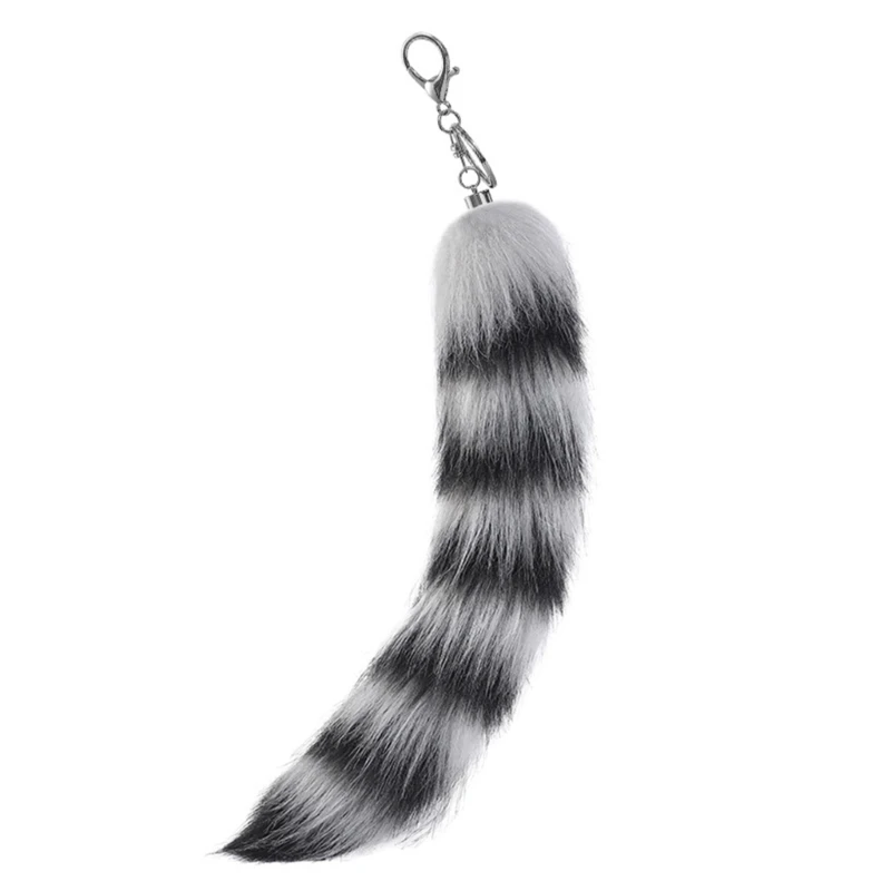 NONE Neue Wolf Fuchsschwanz Pelz Schlüsselanhänger Unisex Anhänger Auto Schlüsselring Halter Nette Schlüssel Ketten 6