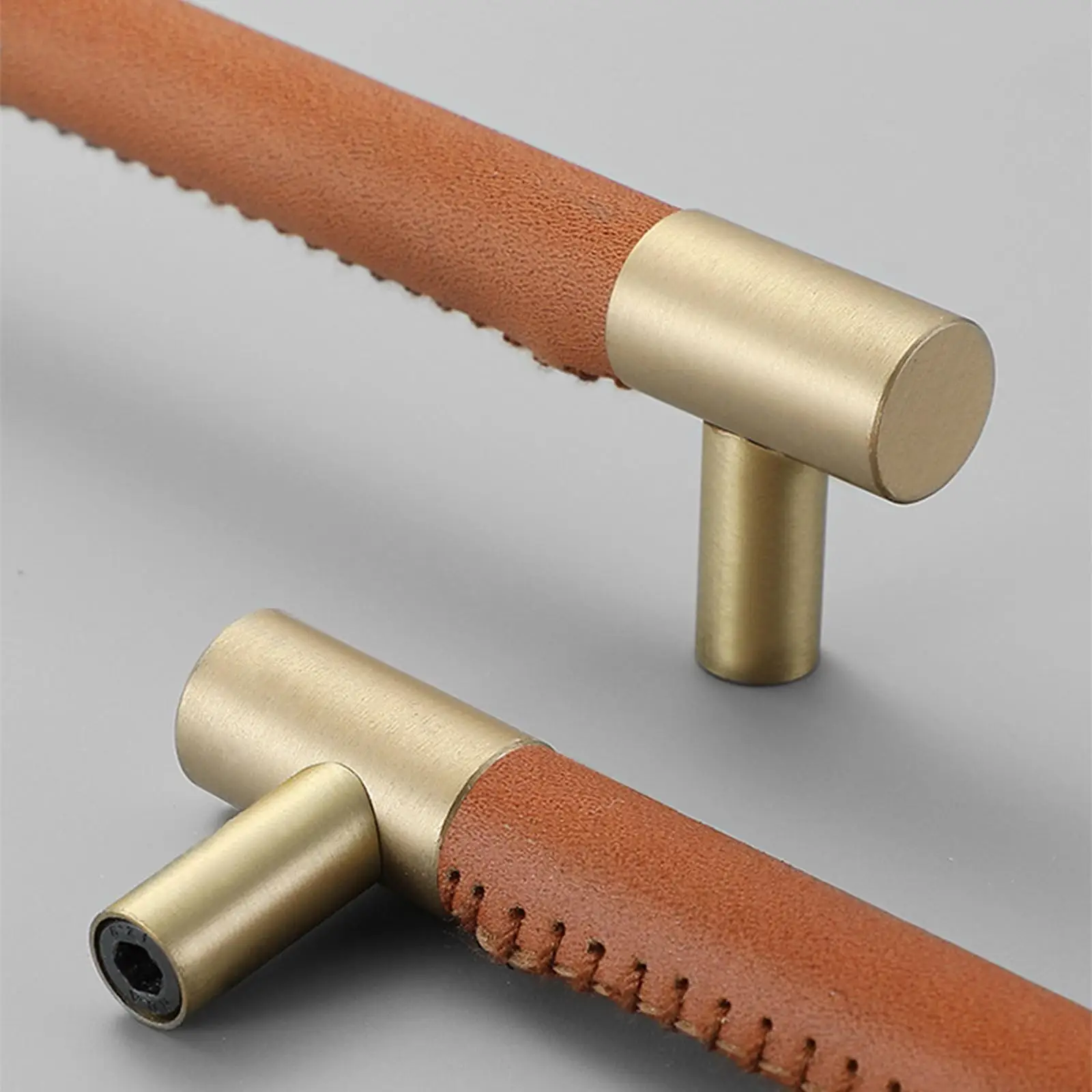 주방 캐비닛 손잡이 황동 하드웨어 모던 찬장 T자형 도어 핸들