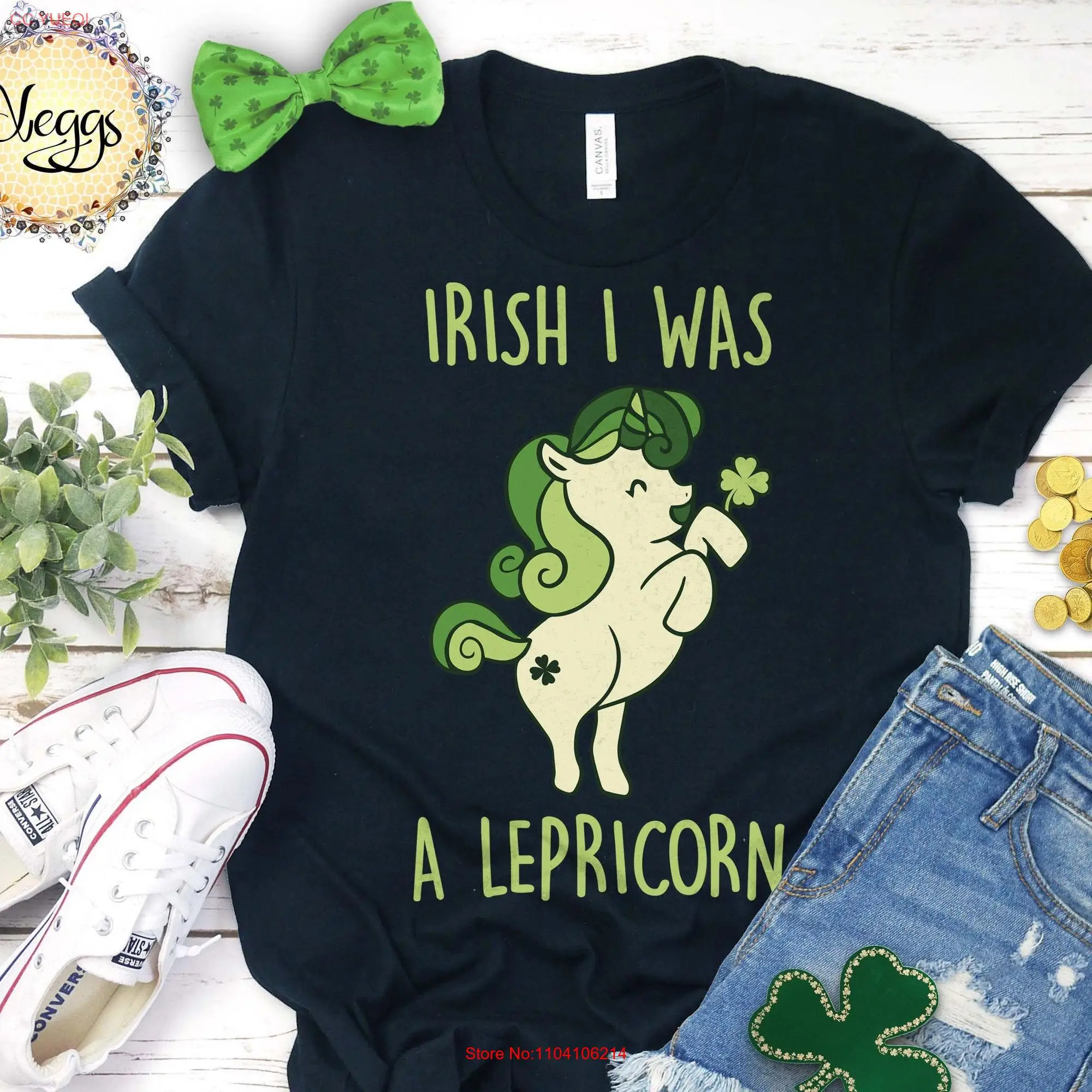 Lepricorn T Shirt Leprechaun Unicorn St Patricks Day Irish s for Adults Womens long or short sleeves