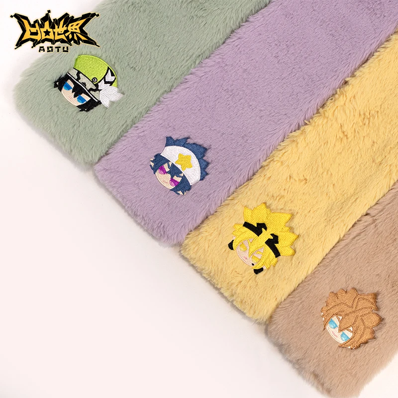 Anime Aotu World Plush Scarf King Grey KALIE Lemon Godrose Ray Camil Anmicius Cute Embroidered Scarves Cosplay Doujin Gifts