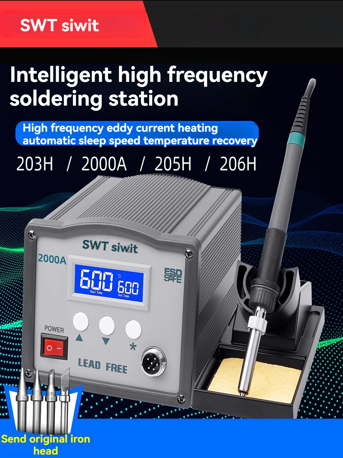 High frequency soldering station constant temperature soldering iron industrial grade adjustable temperature soldering station