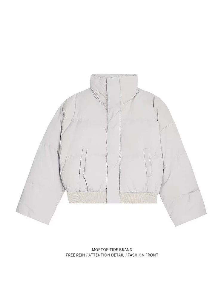 

Мужская зимняя утепленная хлопковая куртка Mr. WH: модная ретро-одежда для пар, с воротником-стойкой, теплая, из полиэстера.