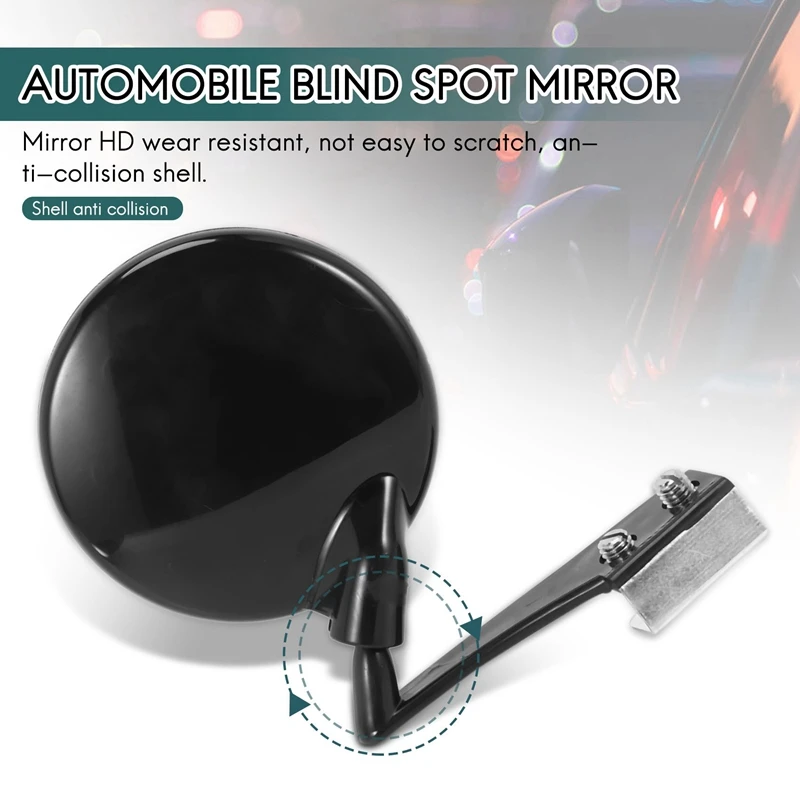 1 Set of 2 Car Blind Spot Mirrors Car Side Convex Mirror Wide Angle Round Car Rear View Mirror