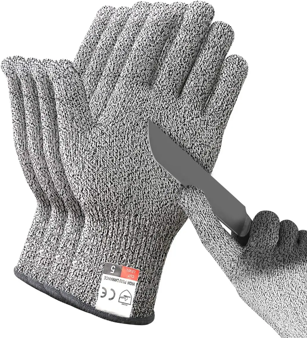 

Grade 5 Cut Resistant Gloves Kitchen HPPE Scratch Resistant Glass Cutting Safety Protection for Gardeners