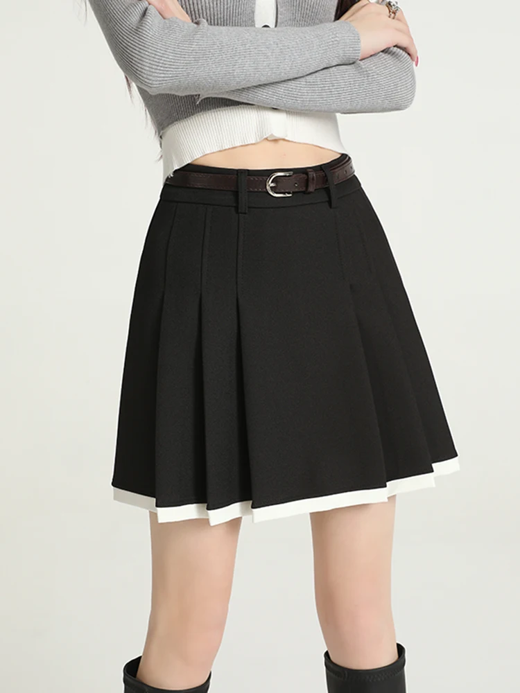 Jupe plissée taille haute amincissante pour femme, style coréen, nouvelle collection automne-hiver, pour le travail