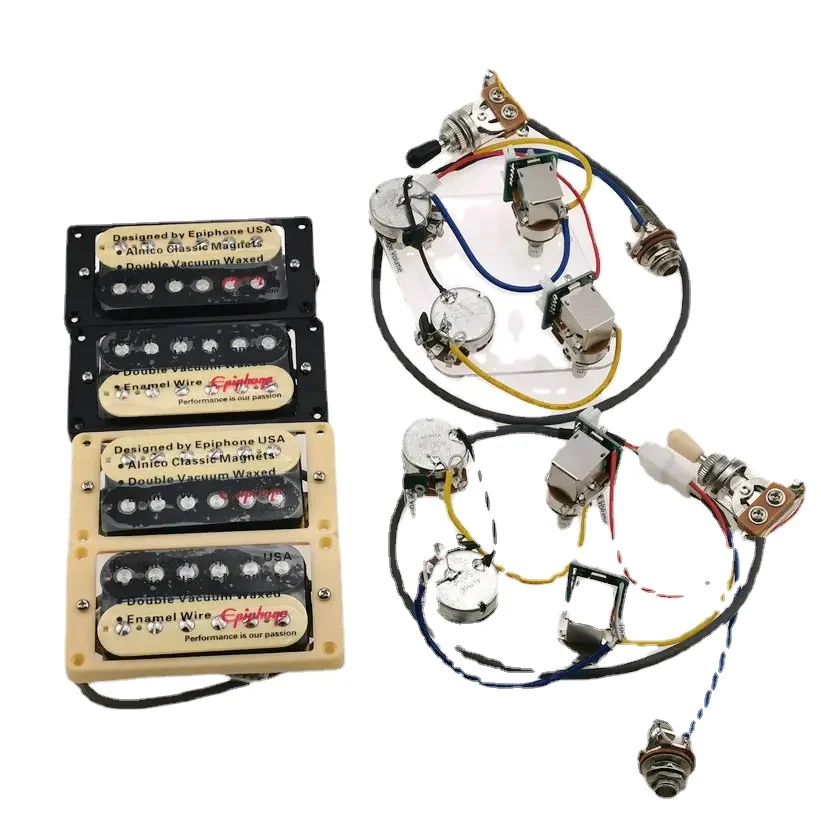 선물용 푸시 풀 배선 하니스가 있는 LP 표준 험버커 픽업 4C, 기타 픽업