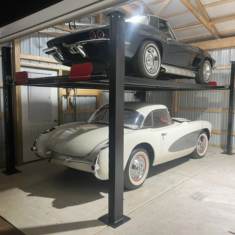 PrimeSelect High Quality Easy 4QJY4.0-C Four Post Hydraulic Car Lift 00Kg Capacity Level Type Home Garage Use Year Lifetime