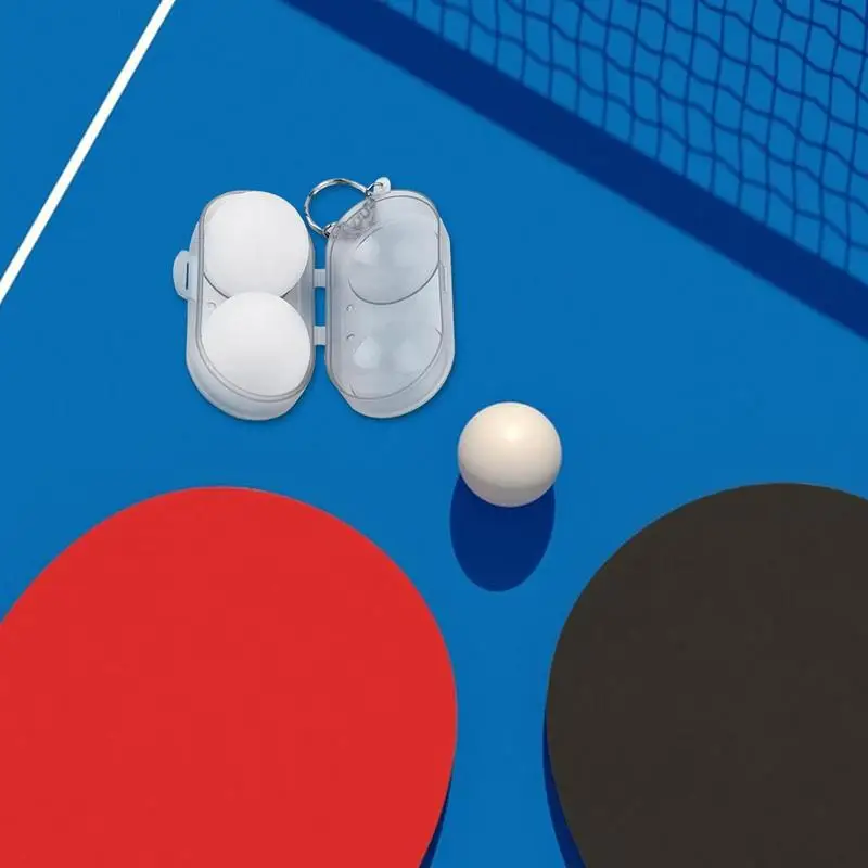 Table Tennis Ball Container Box Hard Plastic Case Ping Pong Ball Storage Box With Keychain Table Tennis Accessories Gift