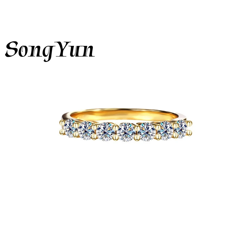 

SONGYUN Luxury Jewelry 925 Sterling Silver Ring Moissanite Diamond Gift Ring Women 18K Real Gold Plated MST Patent GRA Jewellery