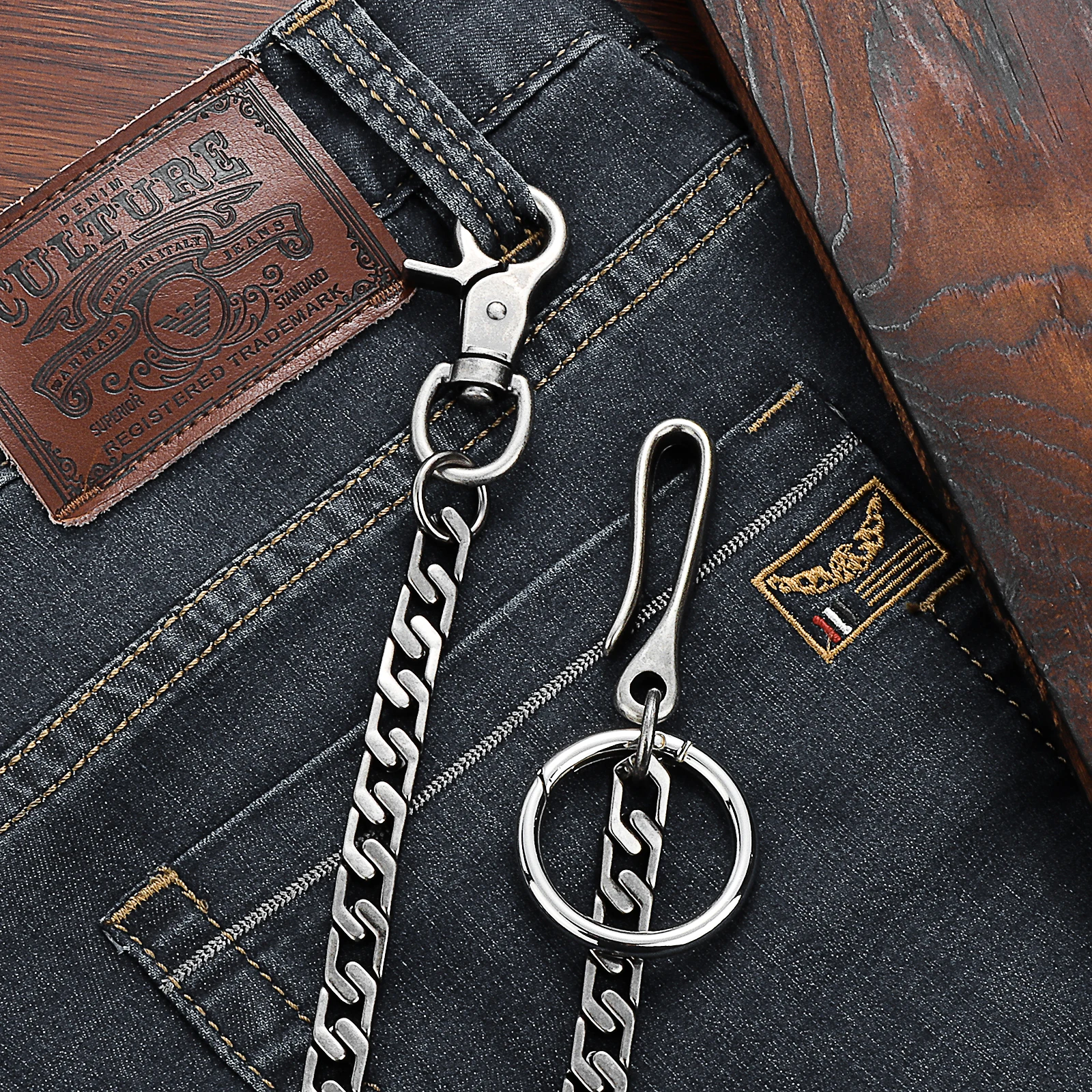 Metal Keychain Wallet Belt Chain for men women Waist Key Chain Wallet Jeans Hip-hop Pants Belt Chains Jewelry Accessories