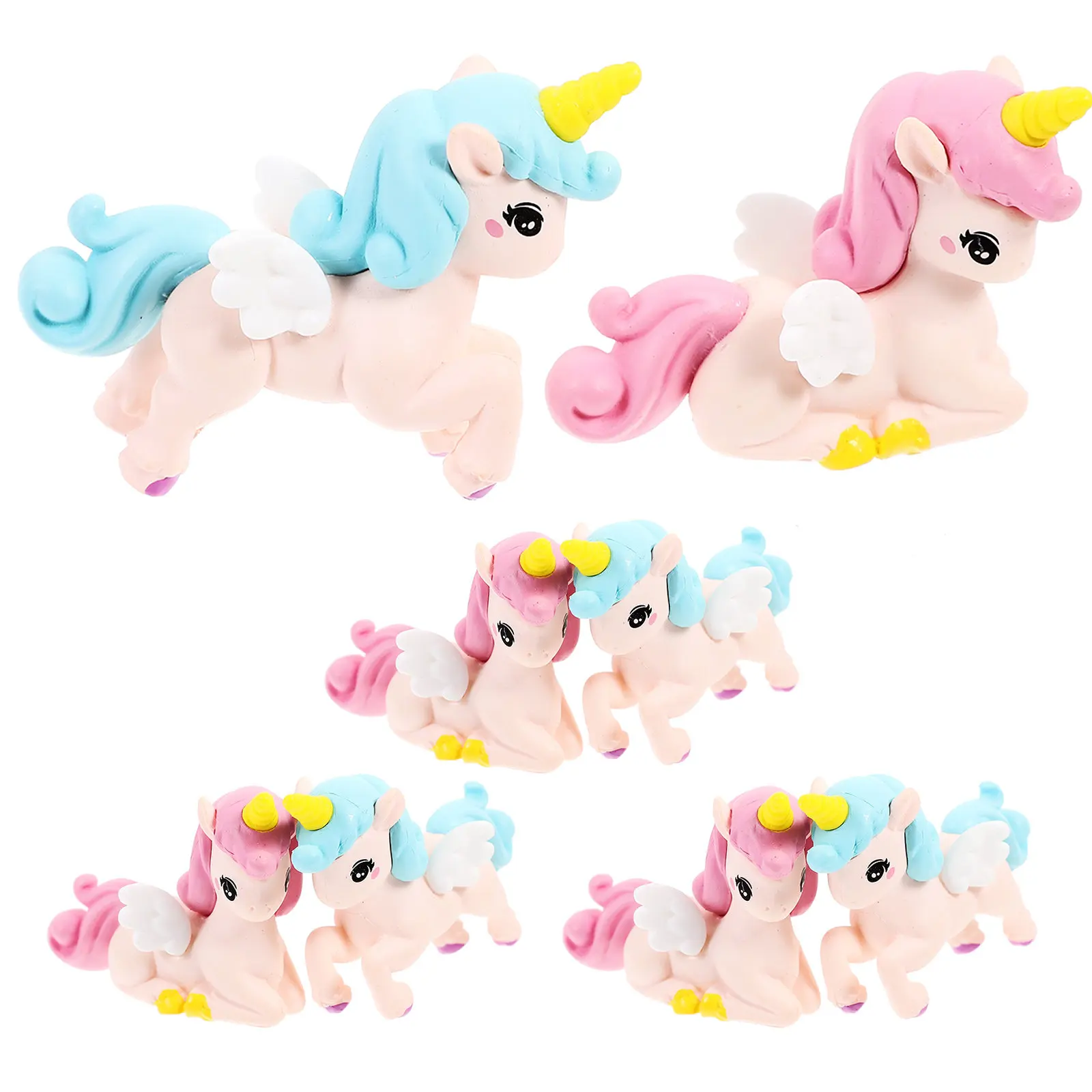

8Pcs Resin Mini Unicorn Figurines for Cake Decorating Cupcake Topper Succulent Pot Garden Decor Micro Landscape Bonsai Ornament