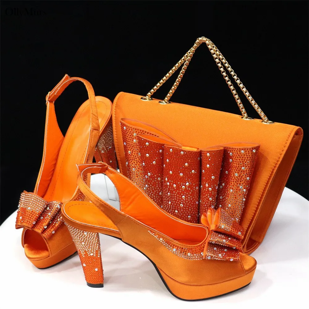 

New Arrival Summer Style Elegant Luxury Sandal Shoes And Matching Bags Set High Quality Women Shoes And Bag Set For Church Dress