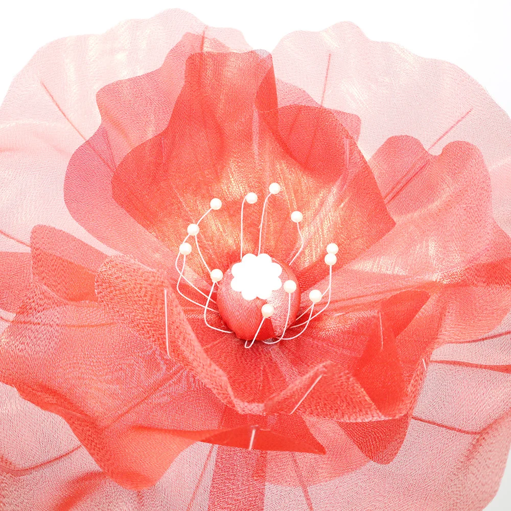 50cm Fancy Gauze Silk Poppy Artificial Flower Wedding Party Outdoor Decoration Photography Props Display Giant Yarn Pony Flores